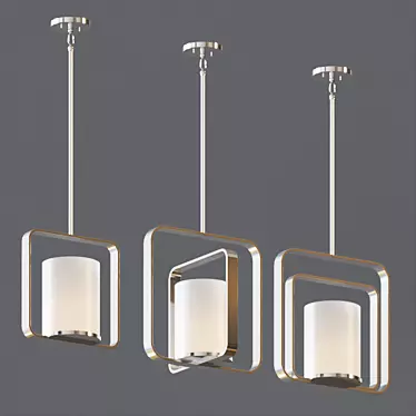 Modern Silver Pendant Light 3D model image 1 