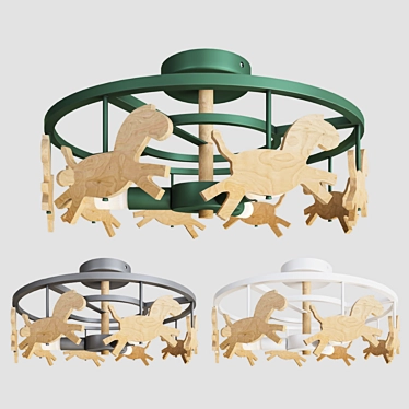 Scandinavian Style Pony Chandelier 3D model image 1 