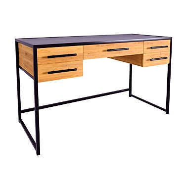 Oak Wood Desk with Drawers | "Truver 3D model image 1 