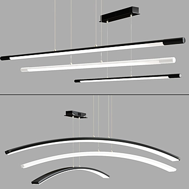 Modern LED Pendant Lights: Dimmable Suspension Luminaire 3D model image 1 