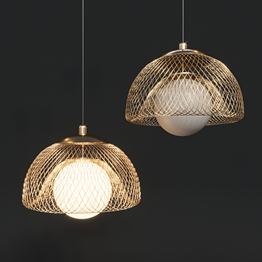 Luxury Gold Mesh Pendant Lamp (FLADE) 3D model image 1 