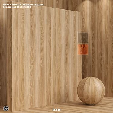 Seamless Oak Wood Box Set 3D model image 1 