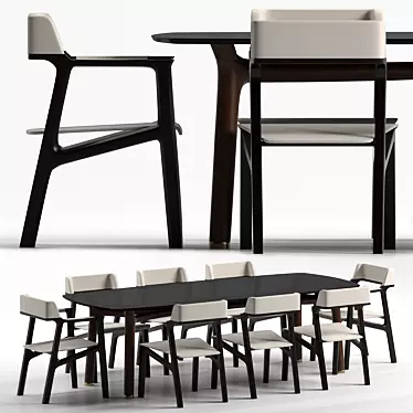 Giorgetti Alexa & Memos: Elegant Chairs & Table 3D model image 1 