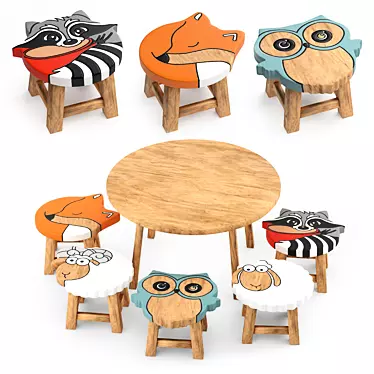 Wildlife Kids Furniture Set 3D model image 1 