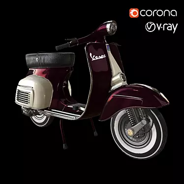 Low-Poly Vespa Scooter Model 3D model image 1 