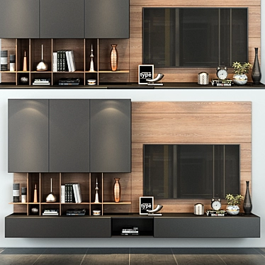 Modern TV Shelf 0130 3D model image 1 