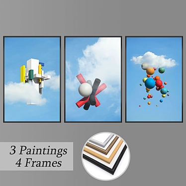 Elegant Wall Art Set 2308 3D model image 1 