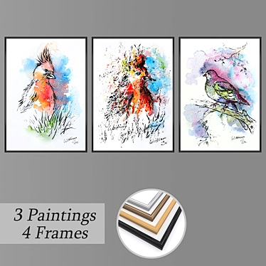 Elegant Wall Art Set 3D model image 1 