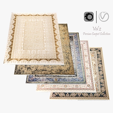 Luxury Persian Carpet Collection - 4K Texture 3D model image 1 