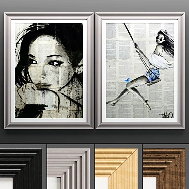 Classic Art Frame Set 3D model image 1 