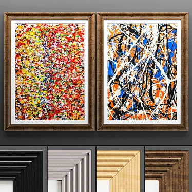 Modern Art Frame Set 3D model image 1 