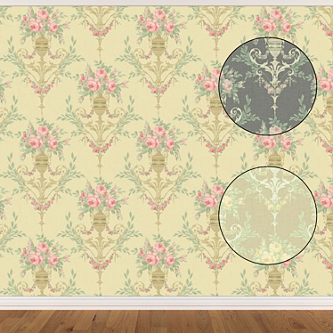 Seamless Wallpaper Set - 3 Colors 3D model image 1 