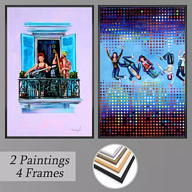 Contemporary Wall Art Set 3D model image 1 