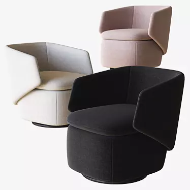 Modern Crescent Swivel Chair 3D model image 1 