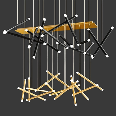 Dutti D0068 LED Chandelier - Modern Elegance 3D model image 1 