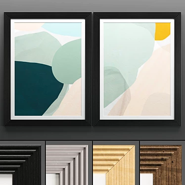  Elegant Art Frame Set 3D model image 1 