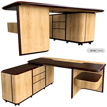 BRUCE Sectional Desk - Modern Design 3D model image 1 
