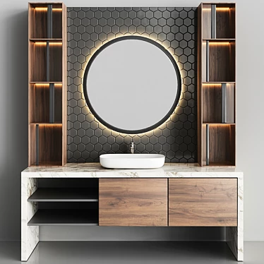 Modern Bathroom Vanity Set 3D model image 1 