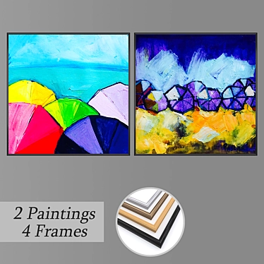 Elegant Wall Art Set with Multiple Frames 3D model image 1 