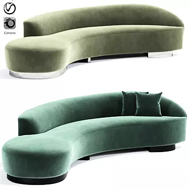 Elegant Navii Curved Sofa 3D model image 1 