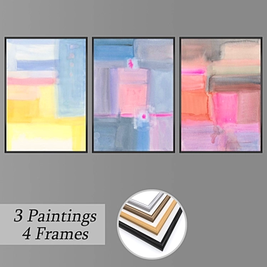 Multiframe Wall Art Set 3D model image 1 