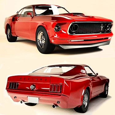 Vintage American Muscle: Ford Mustang Boss 429 3D model image 1 