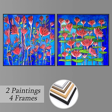 Multi-Framed Wall Paintings Set 3D model image 1 