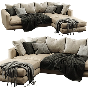 Marac Leather Sofa Malibu: Luxurious Contemporary Design 3D model image 1 