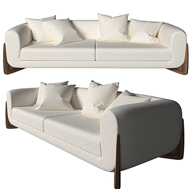 Porada Softbay Sofa: Exquisite Comfort and Style 3D model image 1 