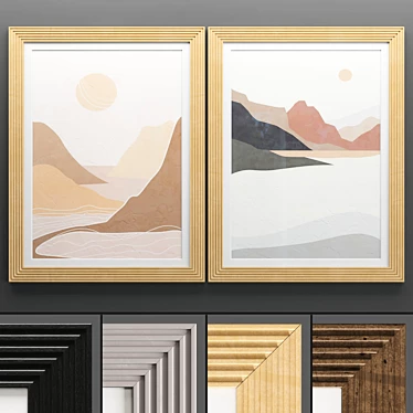 Elegant Art Frames - Set of 2 3D model image 1 