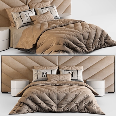Modern London Bed 3D model image 1 