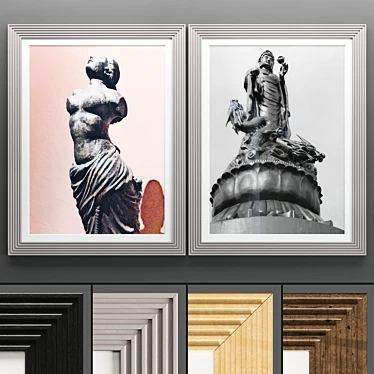 Sleek Art Frame Set 3D model image 1 