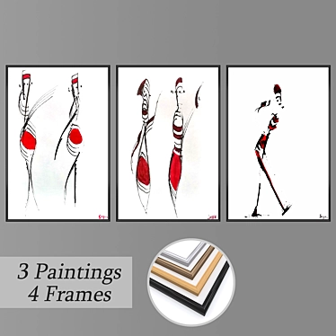 Exquisite Wall Art Set 3D model image 1 