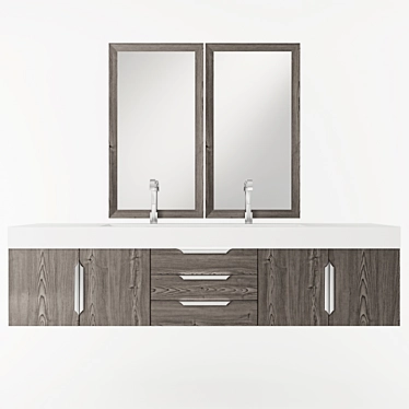 Mercer Island Ash Gray Bathroom Vanity 3D model image 1 