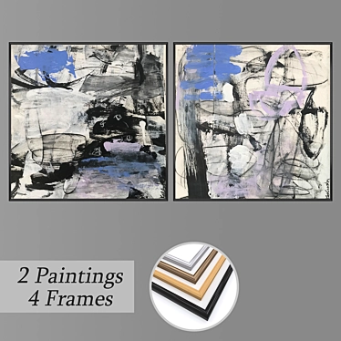 Modern Wall Art Set with Multiple Frame Options 3D model image 1 