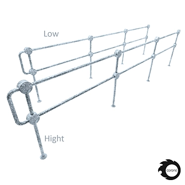 Simple and Cost-Effective Pedestrian Fence 3D model image 1 