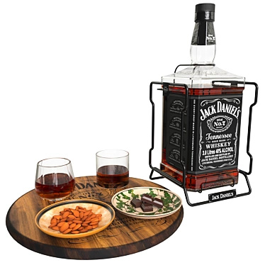 JackDaniels whiskey with almonds and chocolate