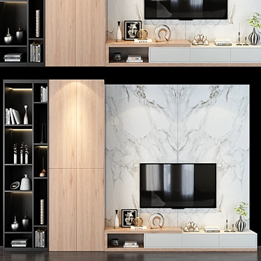 Stylish TV Shelf: 0241 3D model image 1 