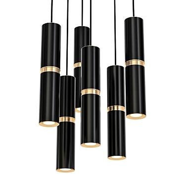 Modern Black Pendant Light: Lestor Elongated 3D model image 1 