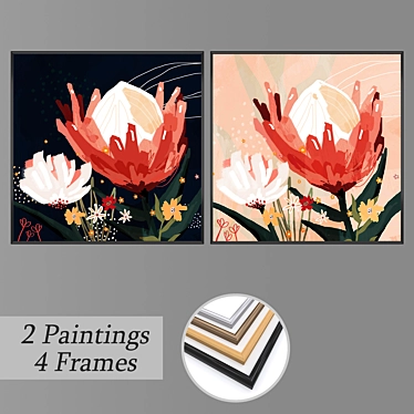 Versatile Set of Wall Paintings 3D model image 1 