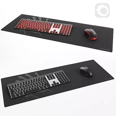 Vibrant Tech Combo: Keyboard, Mouse & Mouse Pad 3D model image 1 