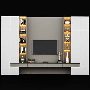 Sleek TV Set - 450cm x 300cm x 50cm 3D model image 1 