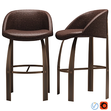 Elevate Your Space With Kelly Wearstler's Cine Barstool 3D model image 1 