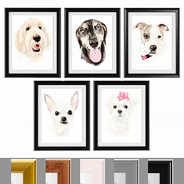 Pet Portrait Framed Art 3D model image 1 