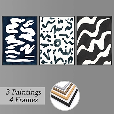 Elegant Wall Art Set with Versatile Frames 3D model image 1 