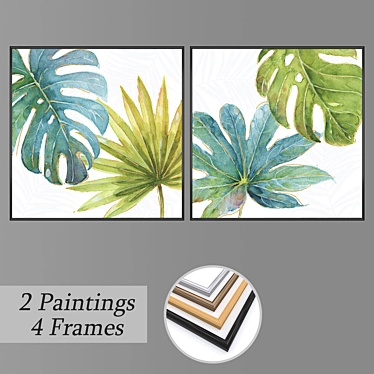 Elegant Wall Art Set with Multiple Frames 3D model image 1 