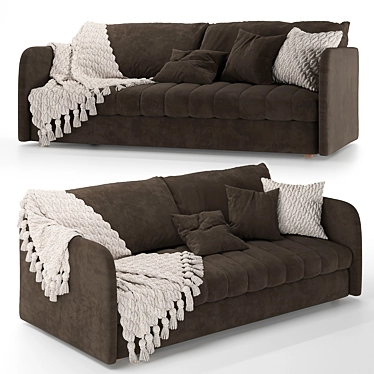 Knitted Plaid Stitch Sofa 3D model image 1 