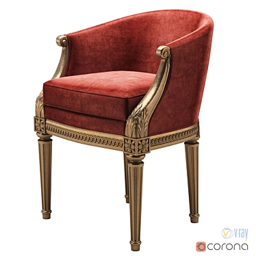 Stylish Pozzoli Armchair 3D model image 1 