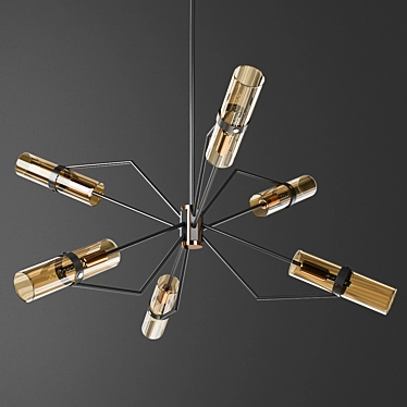 Elegant Textured Bronze Raef Chandelier 3D model image 1 