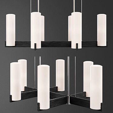 Sleek Opal Chandelier - 60"L x 32"W 3D model image 1 